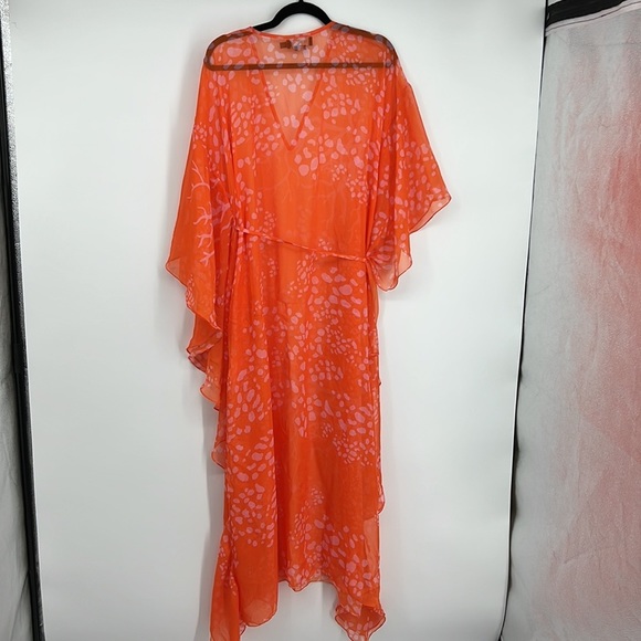 PatBO Coral Print Caftan in Coral - Picture 10 of 10